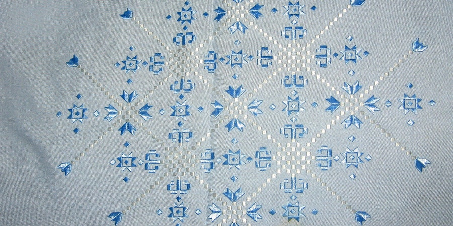 Intricately Stitched Tablecloth from Afghanistan Image