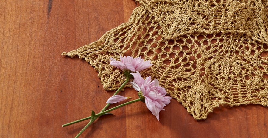 Golden Flower Shawl to Knit: A Knitted Shawl Fit for an Empress Image