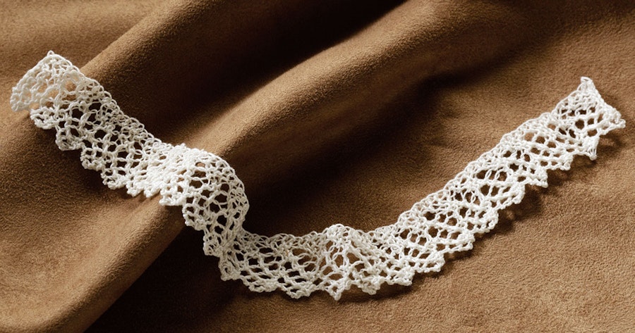Knit a Lace Edging from “The Fireside” Image