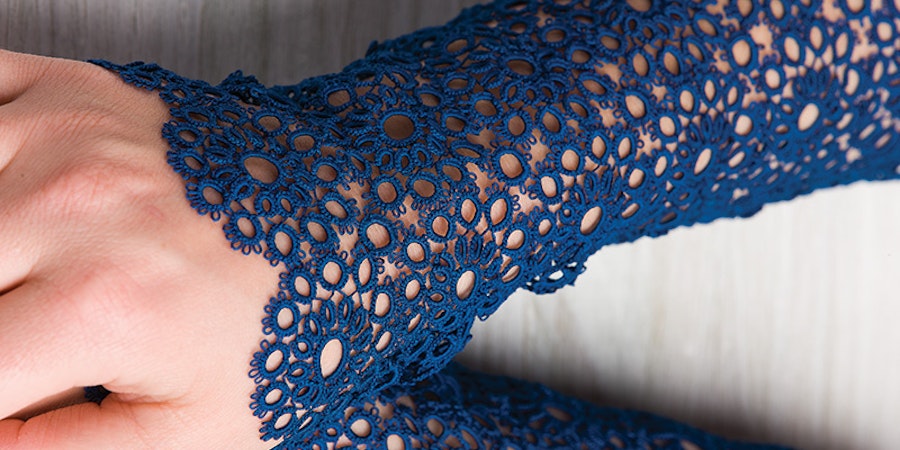 Slip On a Pair of Elegant Tatted Fingerless Gloves from PieceWork Image