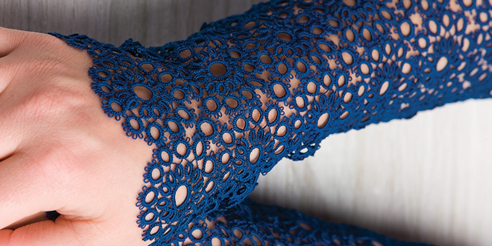 Slip On a Pair of Elegant Tatted Fingerless Gloves from PieceWork Primary Image