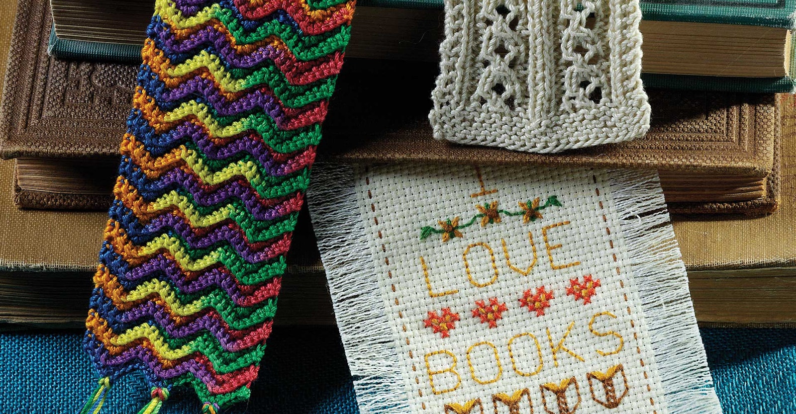 Three Bookmarks to Make: Knit, Stitch & Crochet Primary Image