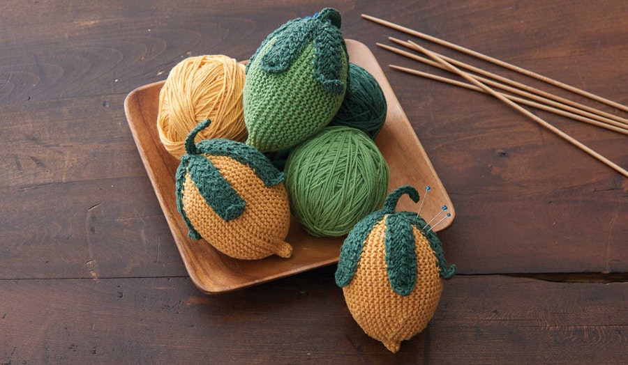 Pincushion, Knitted Like a Lemon Image