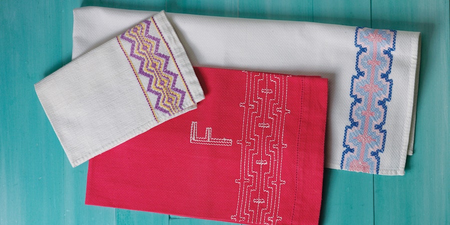 Embroidered Huck Towels Image