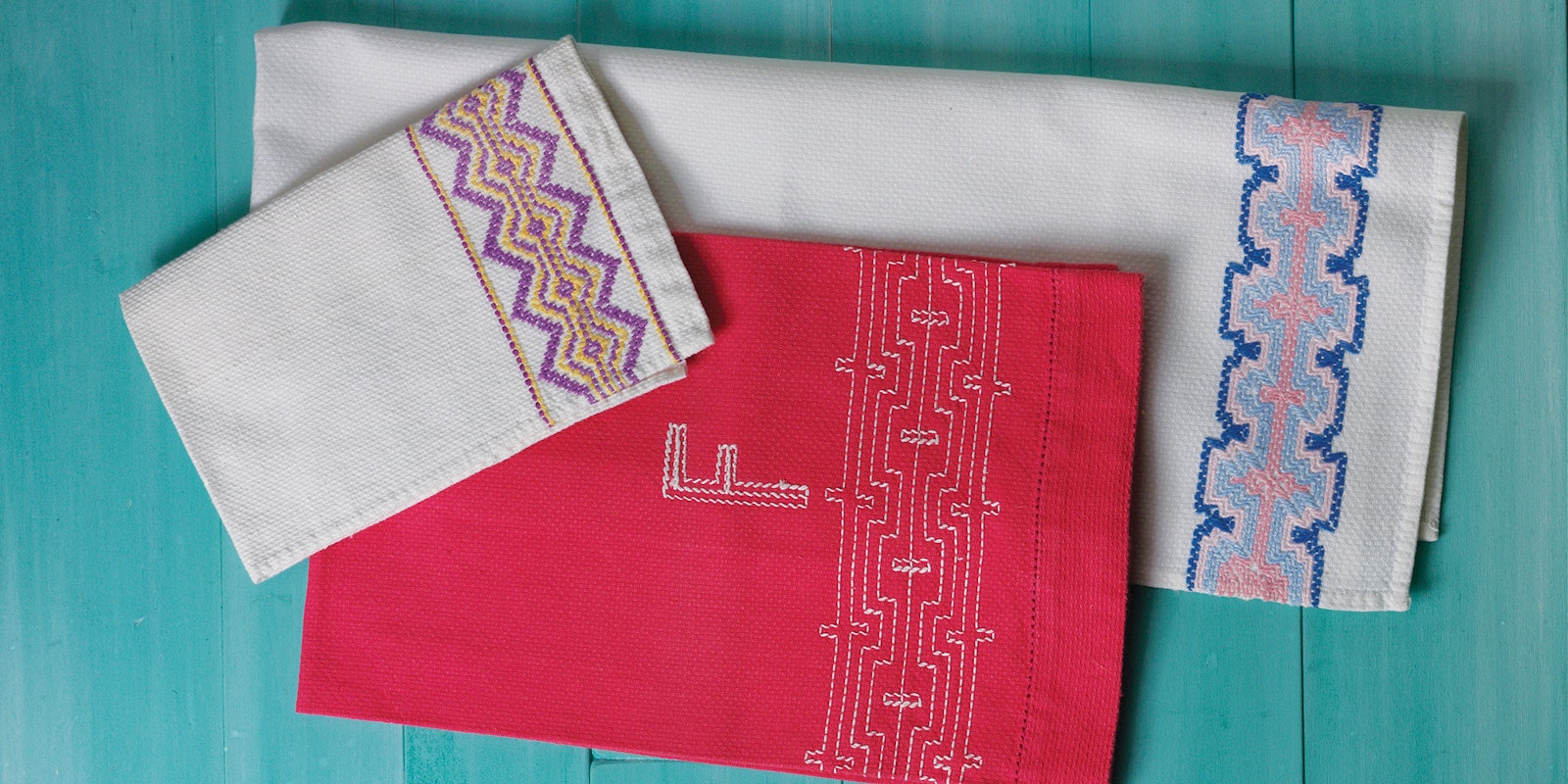 Embroidered Huck Towels Primary Image