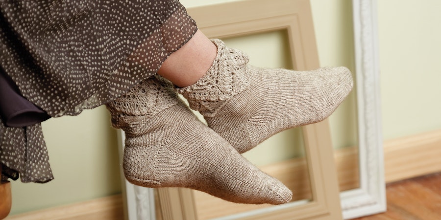 Knitted Socks with Fancy Cuffs Image