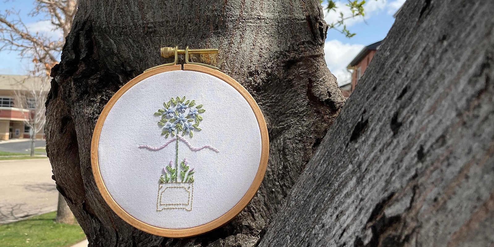 A Spring Topiary Garden in Biedermaier Embroidery Primary Image