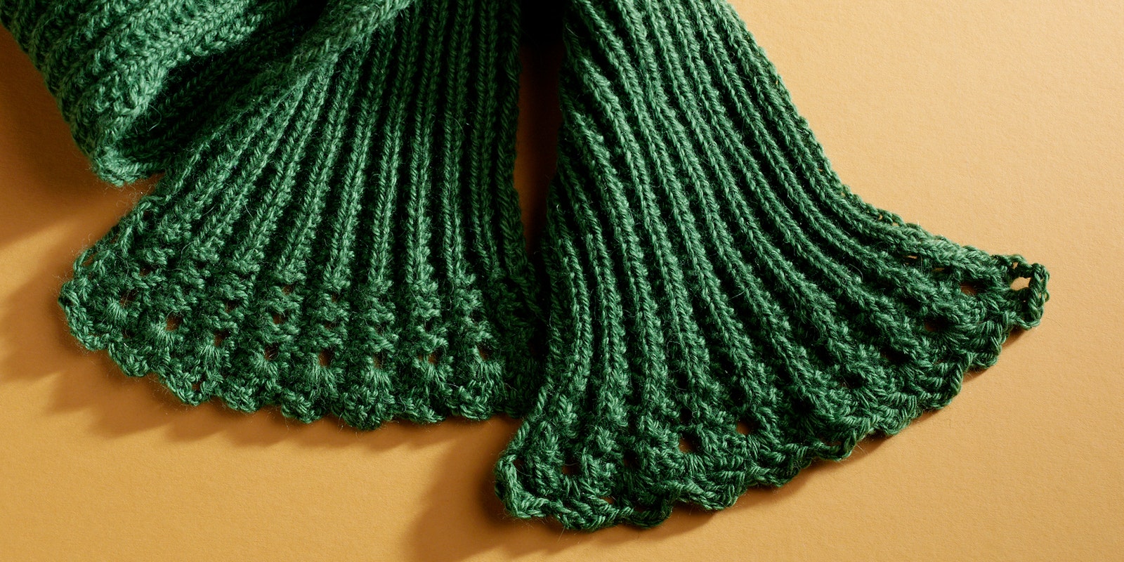 Ribbed Scarf with a Crocheted Edging Primary Image